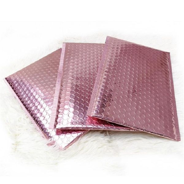 

50pcs rose gold bubble envelop, metallic rose gold foil bubble mailer for gift packaging, wedding favor bag ing