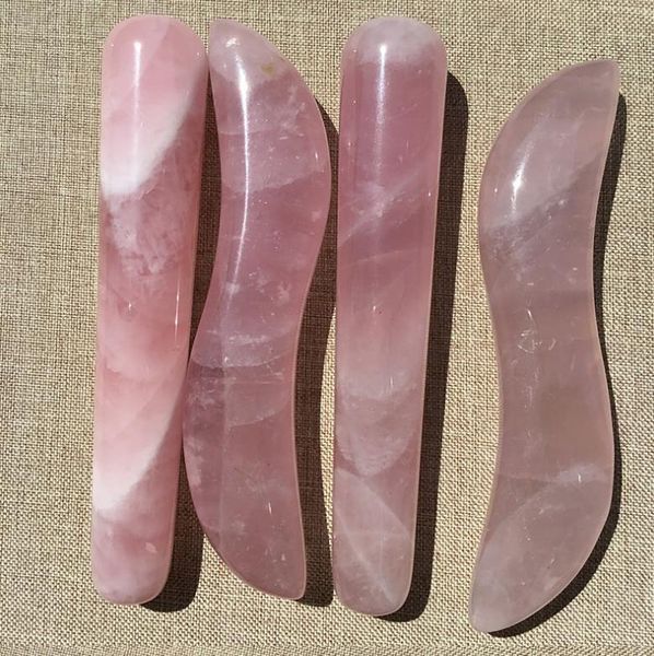 

decorative objects & figurines 1pcs natural rose quartz crystal massage wand relaxing acupoint point stick reiki healing stone body chakra f
