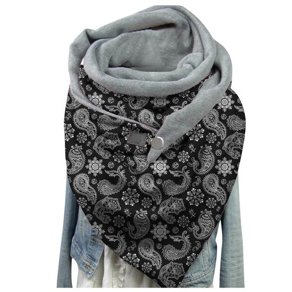 

scarves winter cashmere scarf women cat butterfly printing fashion long thinker warm female multi-purpose shawl, Blue;gray