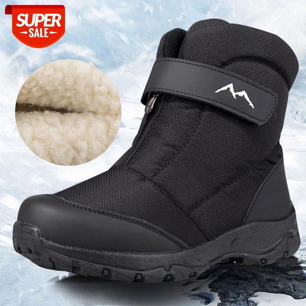 

2020 winter new thick couple snow boots plus velvet warm side zipper outdoor casual short boots cold resistance men cotton shoes #ne0a
