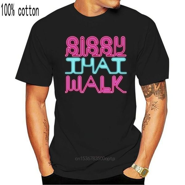 

men's t-shirts fashion cool men t shirt women funny tshirt sissy that walk [course de drag rupaul] customized printed t-shirt, White;black