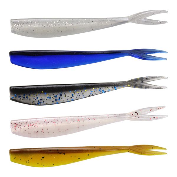 

luya split tail simulation 7cm1.2g mini two color soft bait bait hook