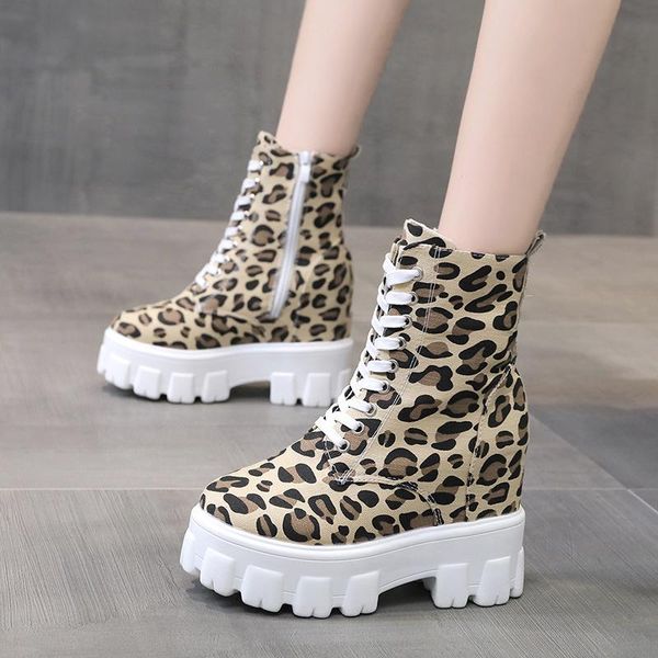 

boots women boot 2021 autumn winter high keep warm platfrom wedges side zipper chunky female plus size, Black