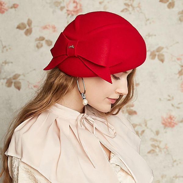 

berets wedding woman hat fascinators pillbox with feather 100% australian wool felt hats cocktail banquet fedoras cap, Blue;gray