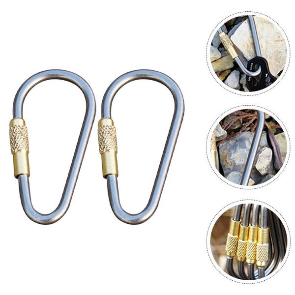 

outdoor bags 2pcs d shaped carabiner heavy duty type buckle multi-function