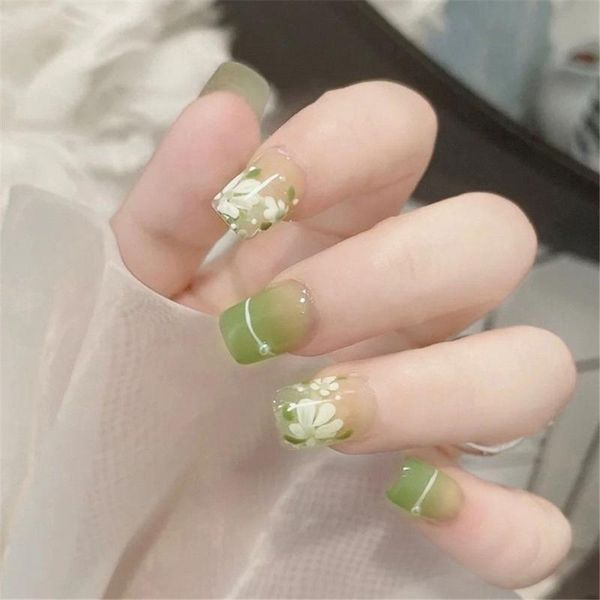 

false nails detachable acrylic beauty tools ballerina manicure fake full cover nail tips, Red;gold