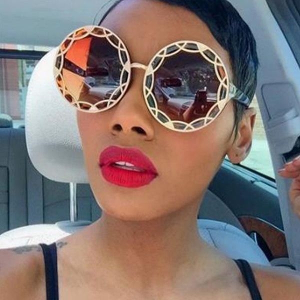 

sunglasses 2021 retro vintage round women brand black shades for luxury gradient lens designer sun glasses female, White;black