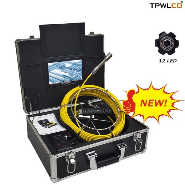 

small diameter 23mm inspection camera for sewer drain pipe with 20m cable 7inch color screen 720p pipeline endoscope system