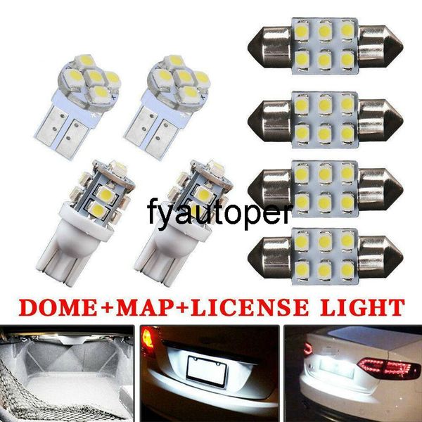 8 pcs Universal White lâmpada Lâmpada Luz do carro Montagem de Mapa da Cúpula Mapa Luzes Luzes LED Pacote Kit Decoração de Carro Produtos