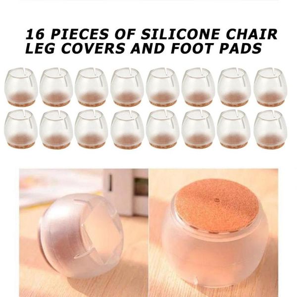 

16pcs silicone chair leg caps feet pads non-slip chair leg protective case cap pad silicone table mat furniture table covers