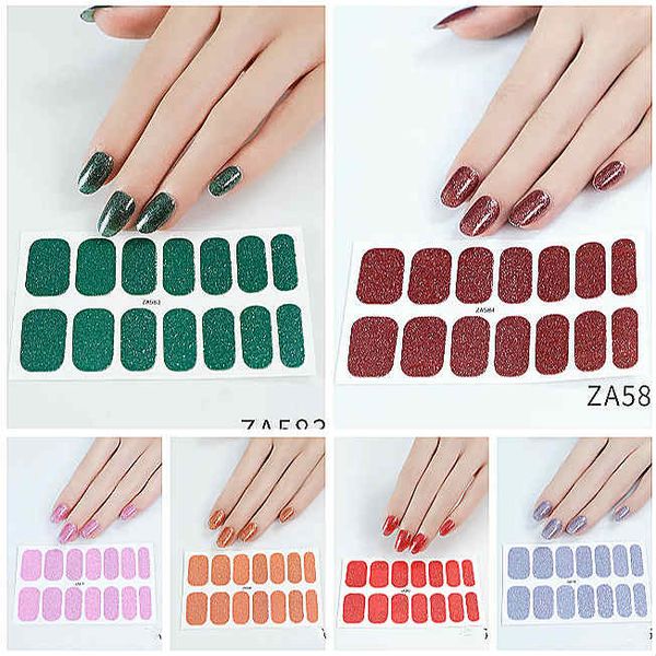 

elegant nails stickers for women girls shining diy fashion nail sticker decals sheet 14 pcs tips, Black