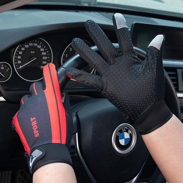 

cycling gloves riding for men sunscreen and ice silk in summer touch screen uv protection, Black