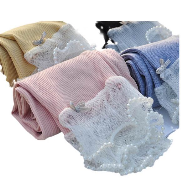 

girls leggings baby pants kids tights children clothes child clothing spring autumn cotton long trousers lace pearl b8663, Blue