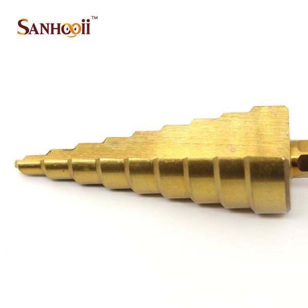 

titanium step drill bits 3-12mm 4-12mm 4-20mm titanium step drill bits hss power drills tools set gadgets zm56
