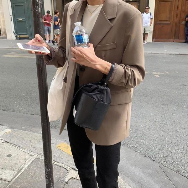 

women's suits & blazers overcoat women coffee suit coat spring and autumn high sense 2021 early korean, White;black