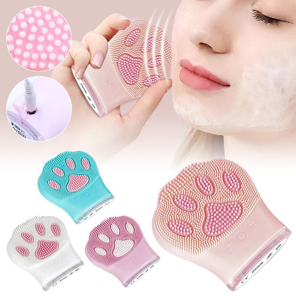 

facial cleansing brush electric silicone face cleanser ultrasonic ion cleansing skin scrubber massage face brush pore clean tool