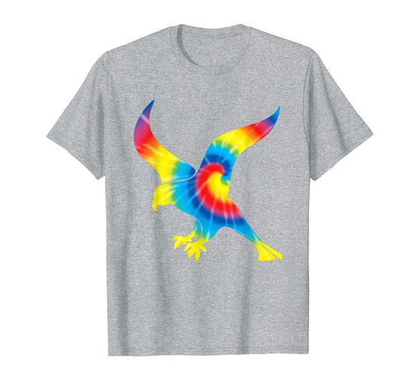 

tie dye falcon rainbow print hawk bird hippie peace gift t-shirt, White;black