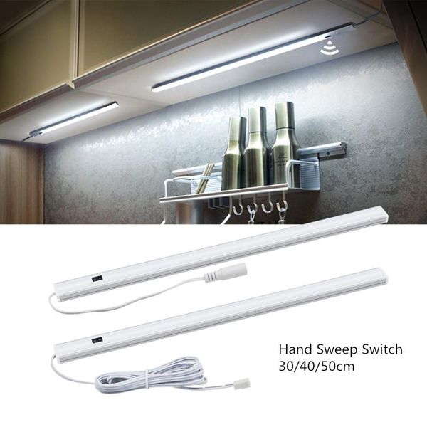 

1pcs led under cabinet kitchen light hand sweep switch 30/40/50cm bedroom wardrobe closet night light bar indoor home lamp