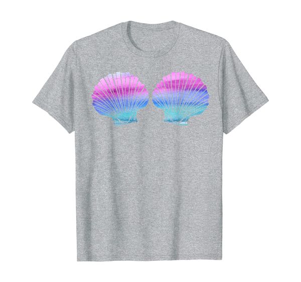 

mermaid shell shirt - seashell bra birthday party gift t-shirt, White;black