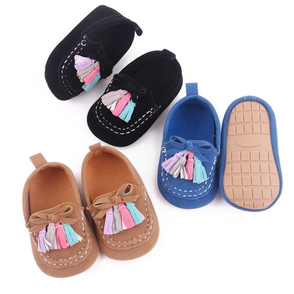 

first walkers casual peas shoes non-slip rubber sole baby tassel toddler