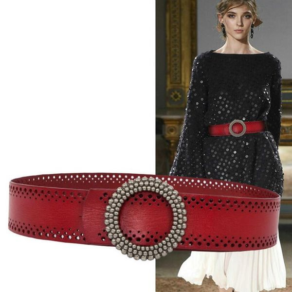 

belts apparel accessories 5cm wide simple fashion belt for women full grain cow leather solid colour elegant breathable wiast sealings, Black;brown