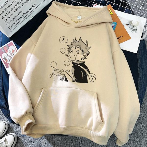 

women's hoodies & sweatshirts japanese anime haikyuu shouyou hinata kawaii cartoon women funny karasuno high graphics harajuku, Black