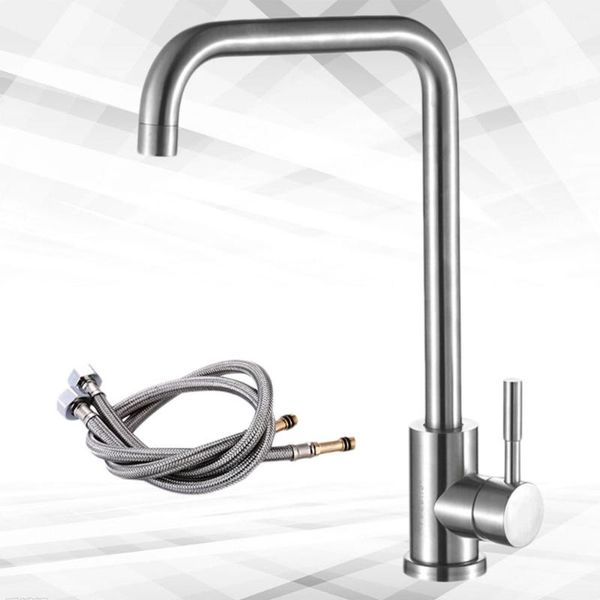 

stainless steel kitchen single hole cold and water washing with 2pcs 60cm tubes (1200g)