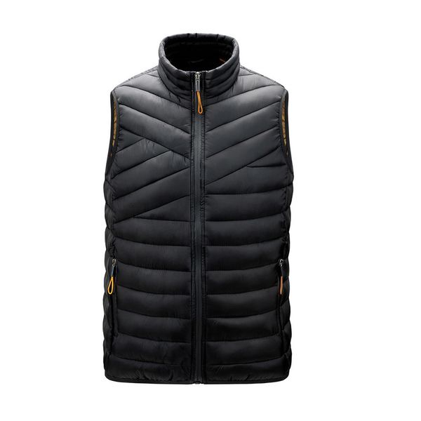 

2021 autumn and winter new jacket sleeveless simple versatile fashion men's down cotton vest, Black;white