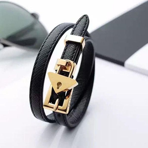 

bangle luxury2021 fashion jewelry real leather bracelet for women the gift, Black