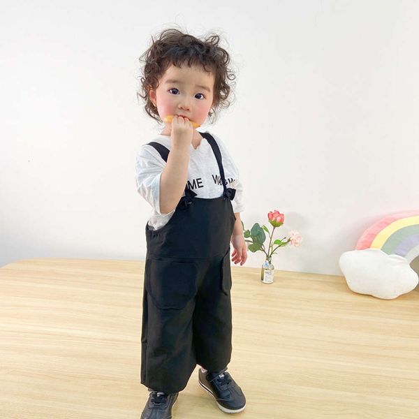 

chaoxi 2021 new suspenders loose casual fashion korean girls' summer pants, Blue