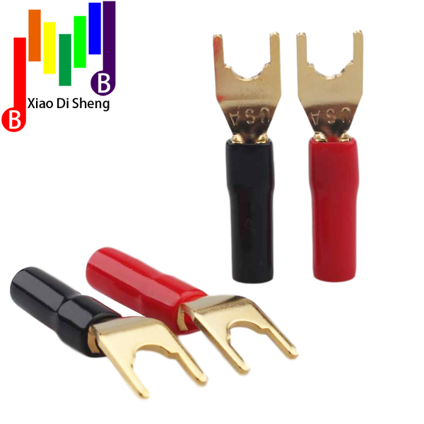 

smart power plugs gold-plated copper banana u/y type connector speaker wire with plastic handle solder
