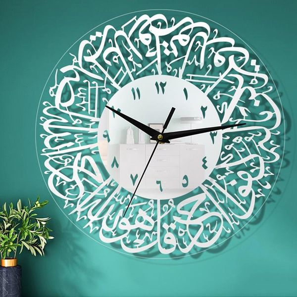 

wall clocks muslim clock islamic calligraphy acrylic for living room bedroom home eid ramadan decor