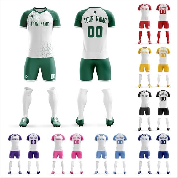 

custom men's soccer jersey and shorts make your personal soccer outfits heat printing your team name/number uniform for men/lady, Black