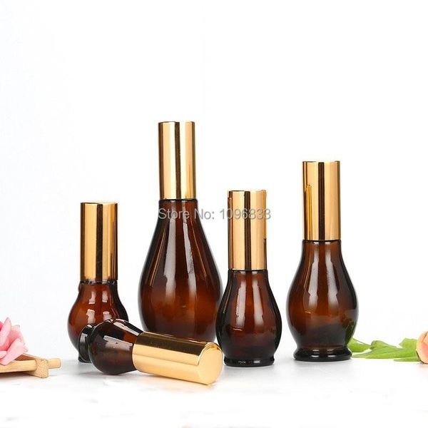 

storage bottles & jars spray lotion pump emulsion bottle brown glass leakproof portable perfume refillable pot 10ml 20ml 30ml 50ml 100ml 15p