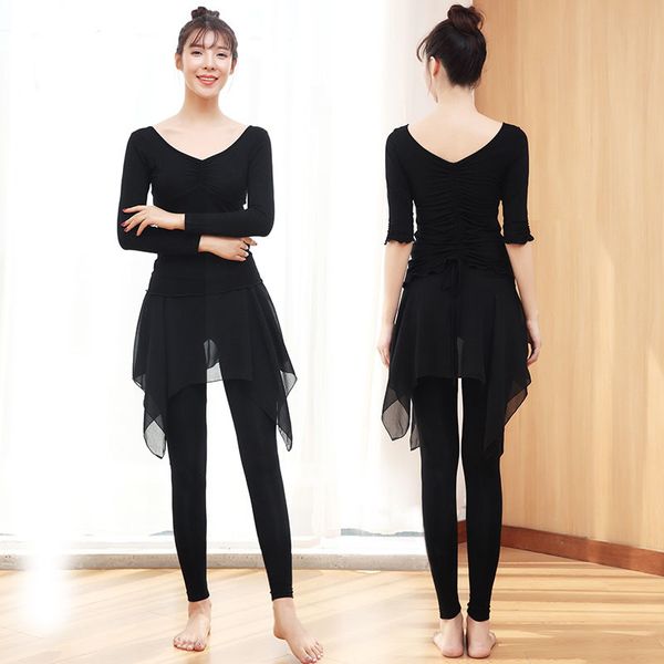 

female latin dancing new dance practice spring and in autumn stage performance clothes ib0m, White