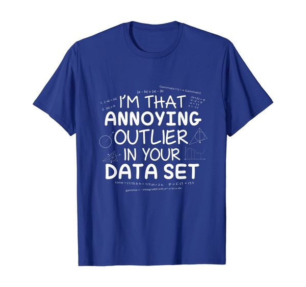 

math is fun outlier data set statistics science t-shirt, White;black