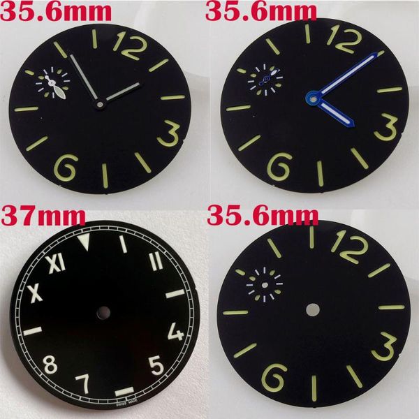 

repair tools & kits 35.6mm/37mm black watch dial spare parts fit for eta 6497 st 3600 hand winding movement sandwich manual