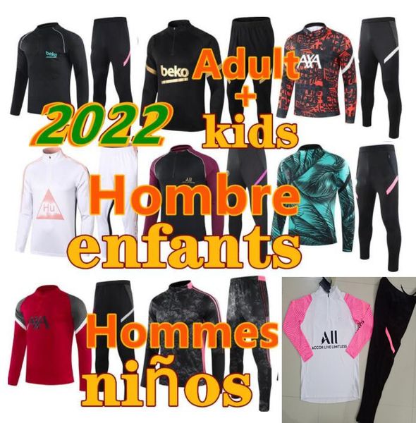 

algeria tracksuit kids football kits 2021 2022 maillot training soccer jersey enfant tracksuit survetement foot football tracksuit, Black