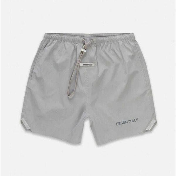 

black fog street essentials shorts fog 3m reflective dazzle nylon shorts grey all-match swimming trunks trendy sweatpants, White;black
