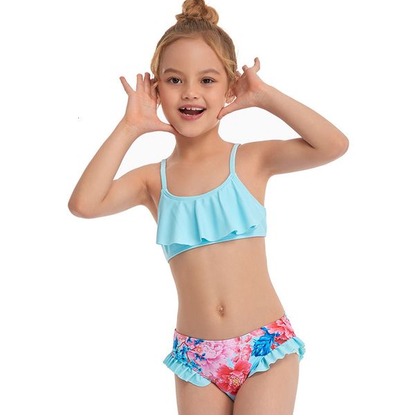 

children's swimsuit for children girls kids swimwear baby rashguard bathing suit 2021 new skirt broken bikini girl swim child ibb0, Blue