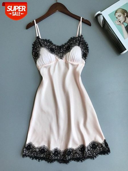 

2019 summer women lingerie robe lace dress sleepwear underwear nightwear #cy4e, Black;gray