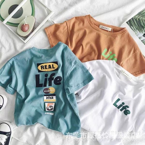 

set short sleeve shorts summer cotton t-shirt for boys and girls children's new 2021, Black;white