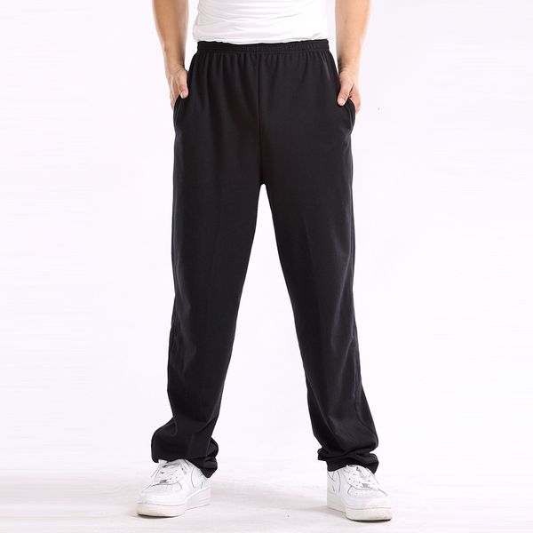 

2021 new baggy men trousers solid color slim fitted sweatpants elastic cotton casual pants extra big plus size 4xl 5xl 6xl 7xl ox1p, Black