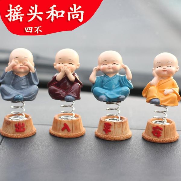 

interior decorations car accessories decoration doll head shake your little monk kawaii assessoires china korea japan gift