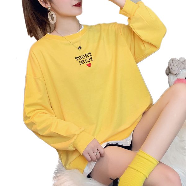 

2021 new autumn fashion letter print long sleeve hoodie casual solid color pullover women sweatshirt zhwd, Black