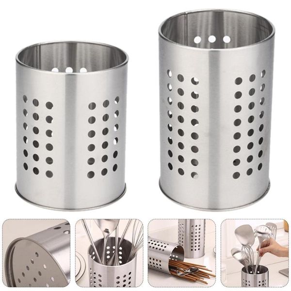 

chopsticks 1 set 2 pcs stainless steel chopstick holders cutlery storage organziers (silver)