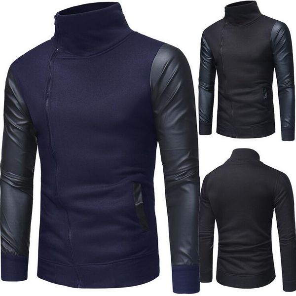

black biker jackets for men coats zipper slim fit short hip hop casual motorcycle coats male embroidered letters fitness clothing, Black;brown