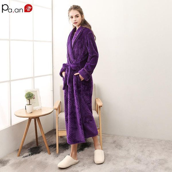 

towel pa.an classic thicken bath robe dress velvet warm gown with belt hidden pocket couple wear valentine gift set