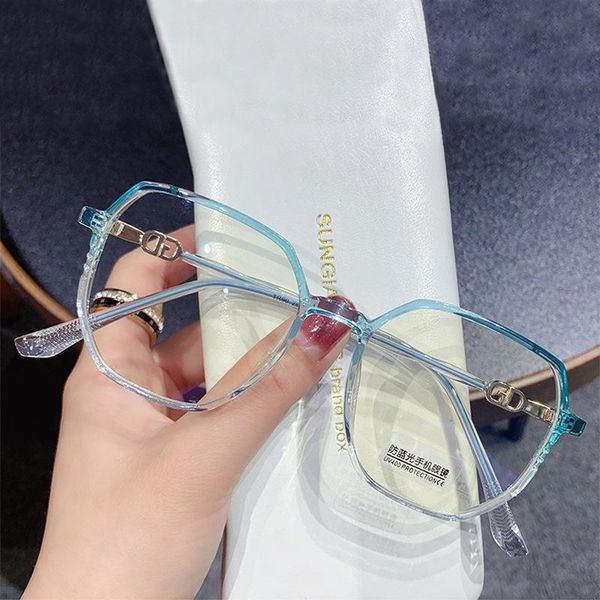 

fashion sunglasses frames hervi irregular optical glasses frame anti-blue light metal vintage round clear eyeglass eyeglasses, Black