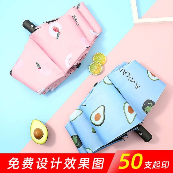 

fruit type automatic umbrella women's sunny and rainy folding sunshade